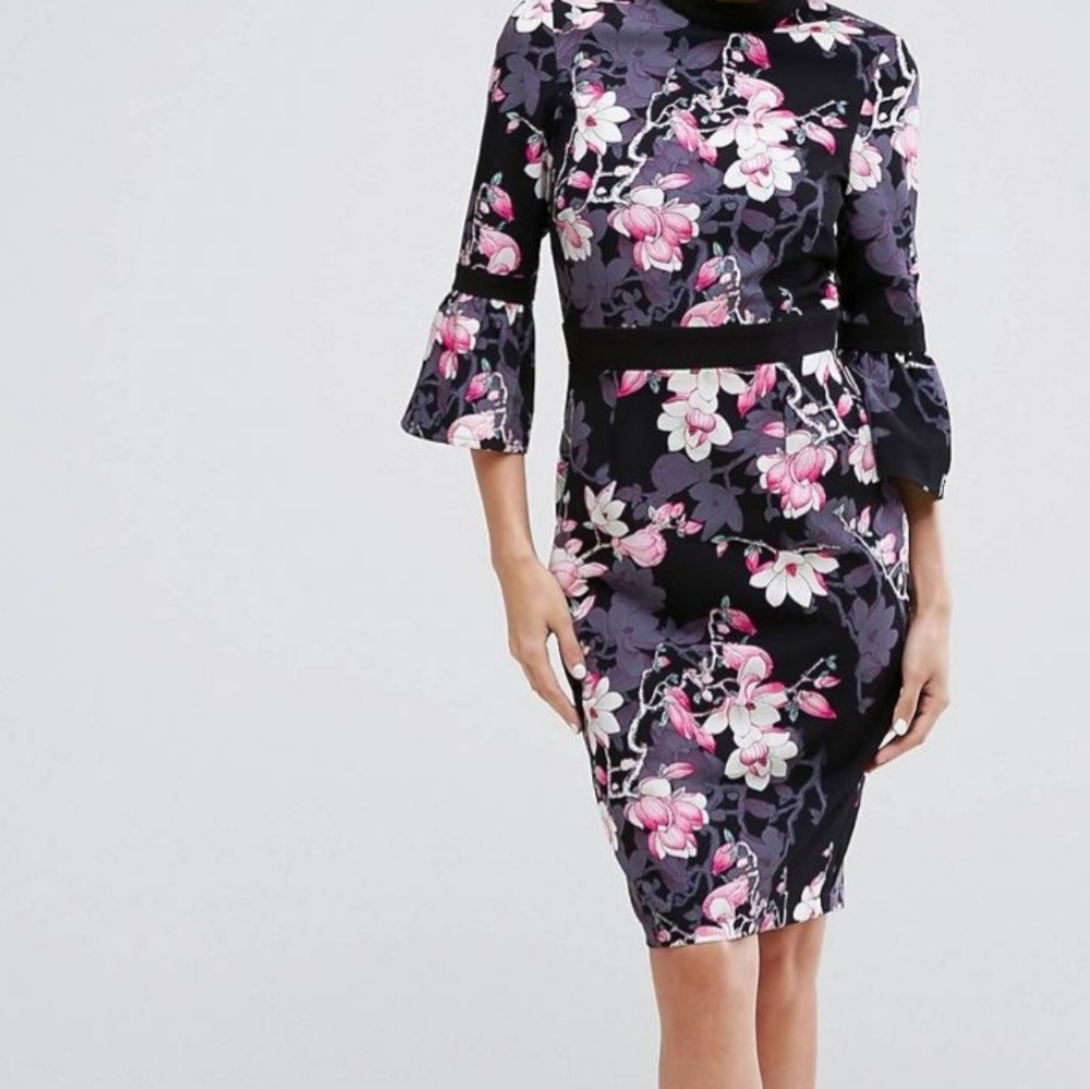 Paper Doll Quarter Sleeve pencil dress